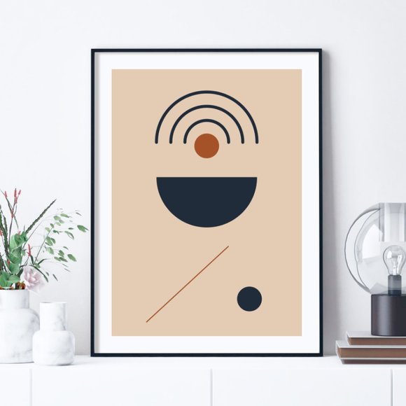 2/$35 Modern Minimalist Abstract Geometric Wall Art Print Home Decor [No Frame] - Picture 3 of 6